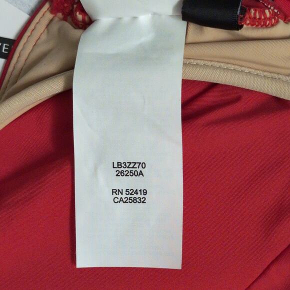La Blanca Cherry Red Island Goddess Underwire Twist Front Bra Top Size 12 New - Picture 9 of 11